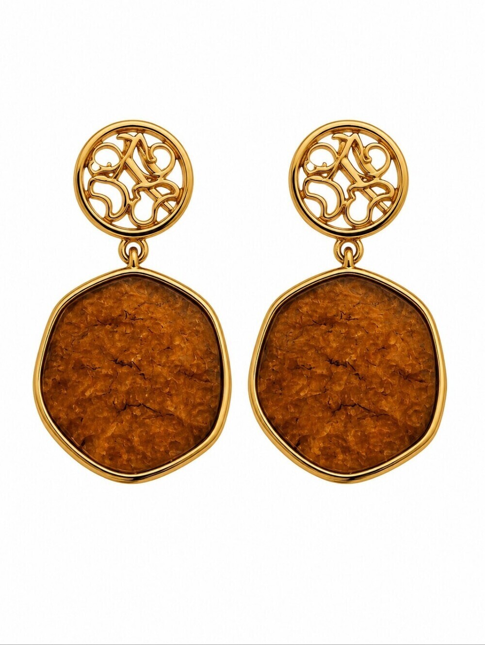 Vtg SARAH COVENTRY 1974 Taste of Honey Acrylic Dangle Clip-on Earrings